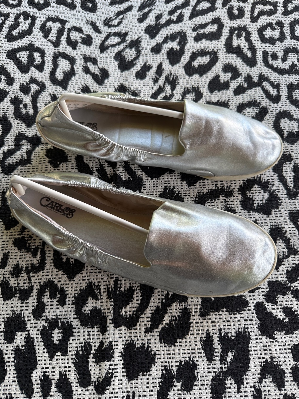 Carlos by Carlos Santana Malinda Metallic Silver Slip-On Flats
